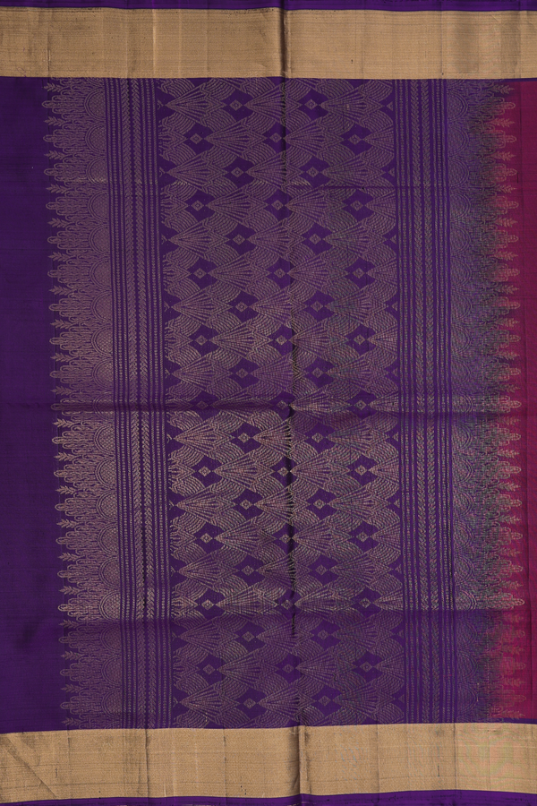 Soft Silk Saree In Plum Purple With Zari Motifs