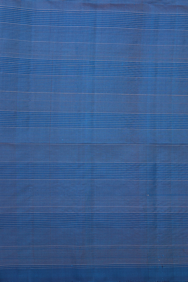 Soft Silk Saree In Prussian Blue With Checks Design