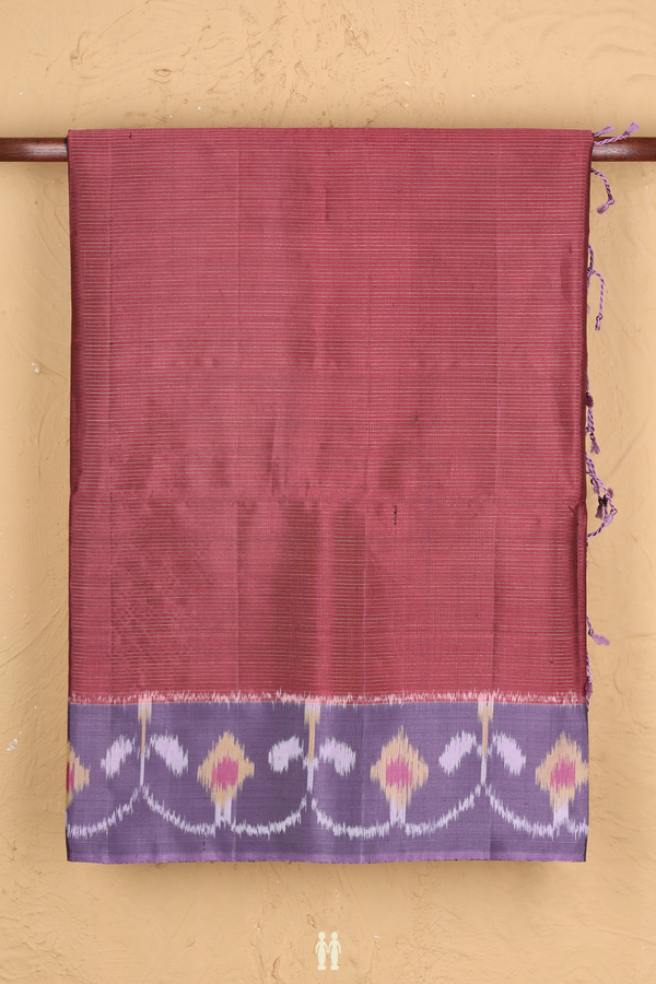 Soft Silk Saree In Punch Pink With Stripes Design