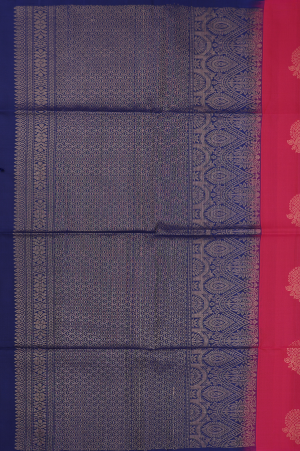 Soft Silk Saree In Punch Pink With Zari Motifs