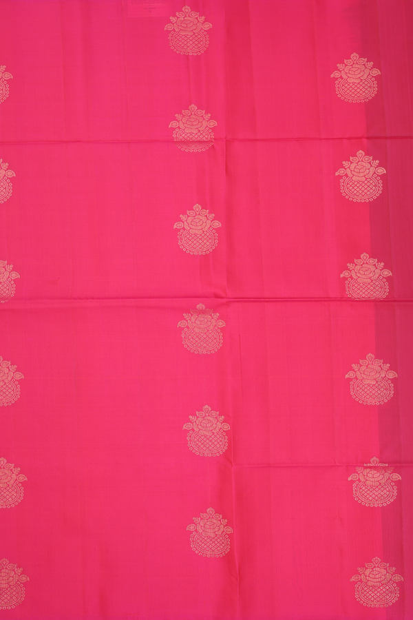 Soft Silk Saree In Punch Pink With Zari Motifs