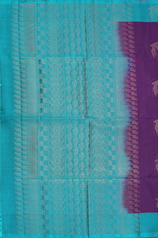 Soft Silk Saree In Purple With Birds Motifs