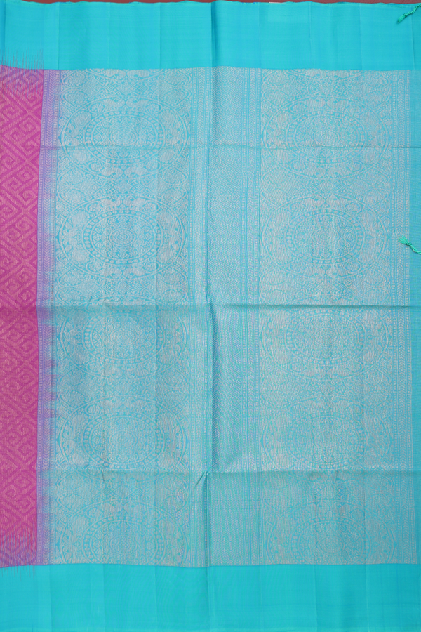 Soft Silk Saree In Purple With Brocade Design