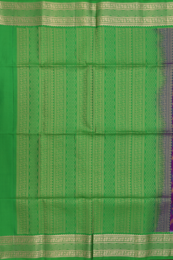 Soft Silk Saree In Purple With Chevron Design