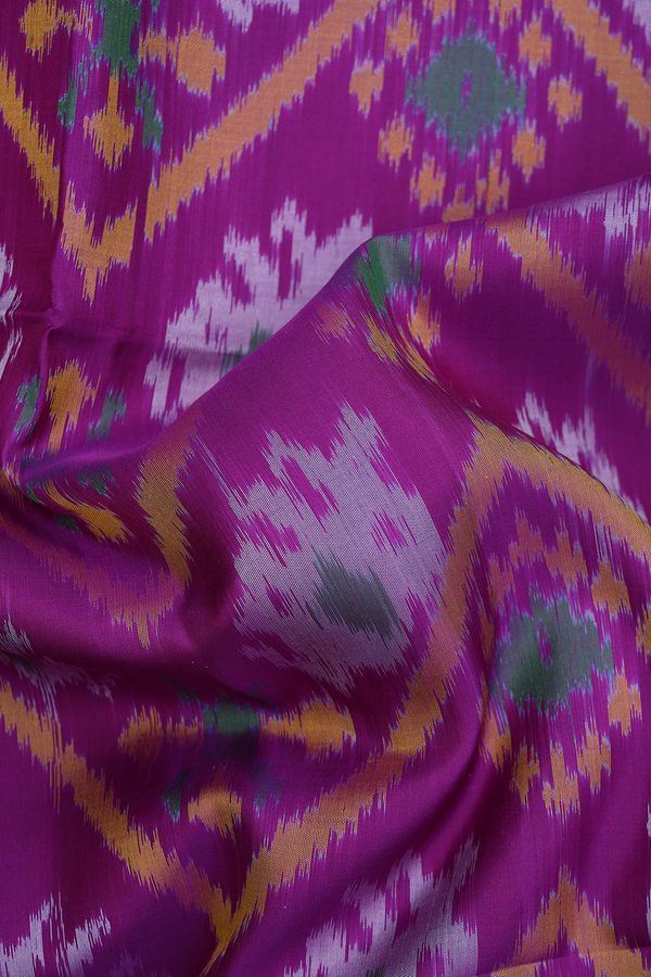 Soft Silk Saree In Purple With Chevron Design