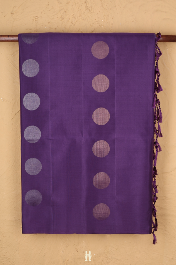 Soft Silk Saree In Purple With Circle Motifs