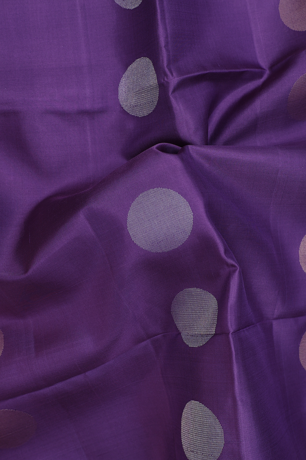Soft Silk Saree In Purple With Circle Motifs