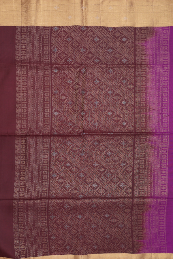 Soft Silk Saree In Grape Purple With Peacock Design