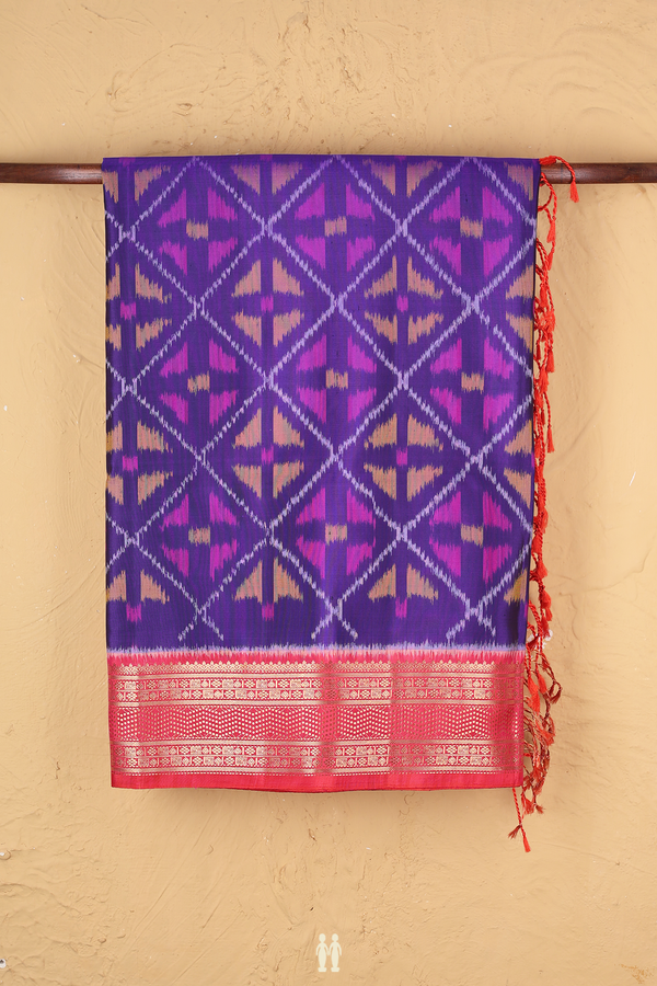 Soft Silk Saree In Purple With Printed Design