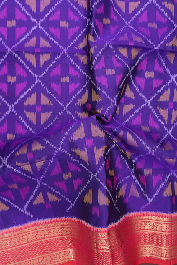 Soft Silk Saree In Purple With Printed Design