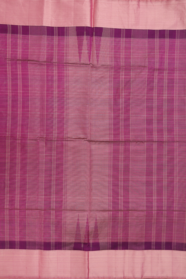 Soft Silk Saree In Purple With Stripes Design