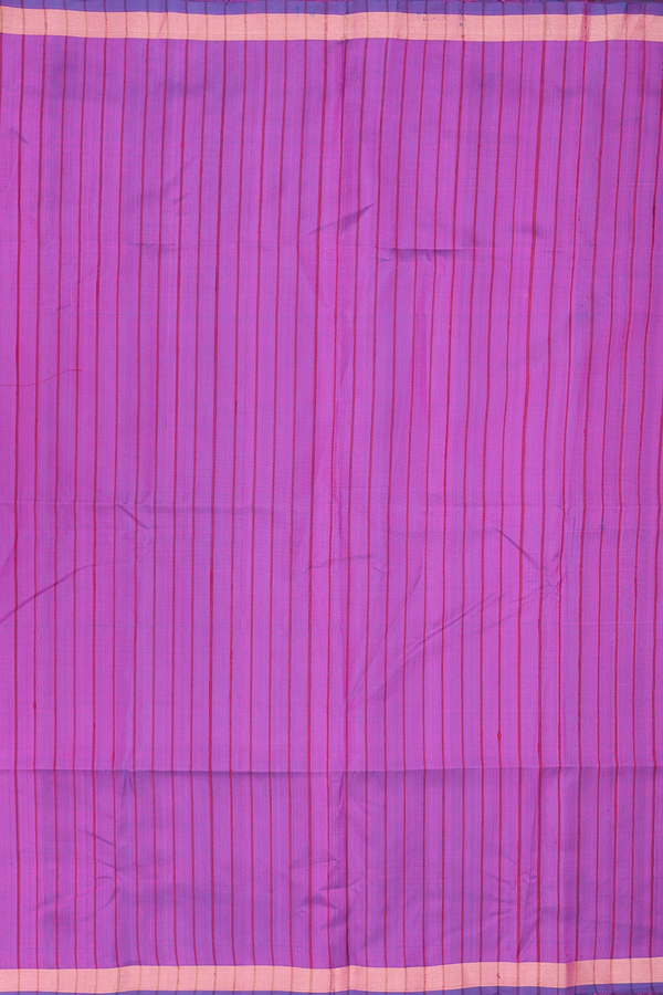 Soft Silk Saree In Purple With Stripes Design