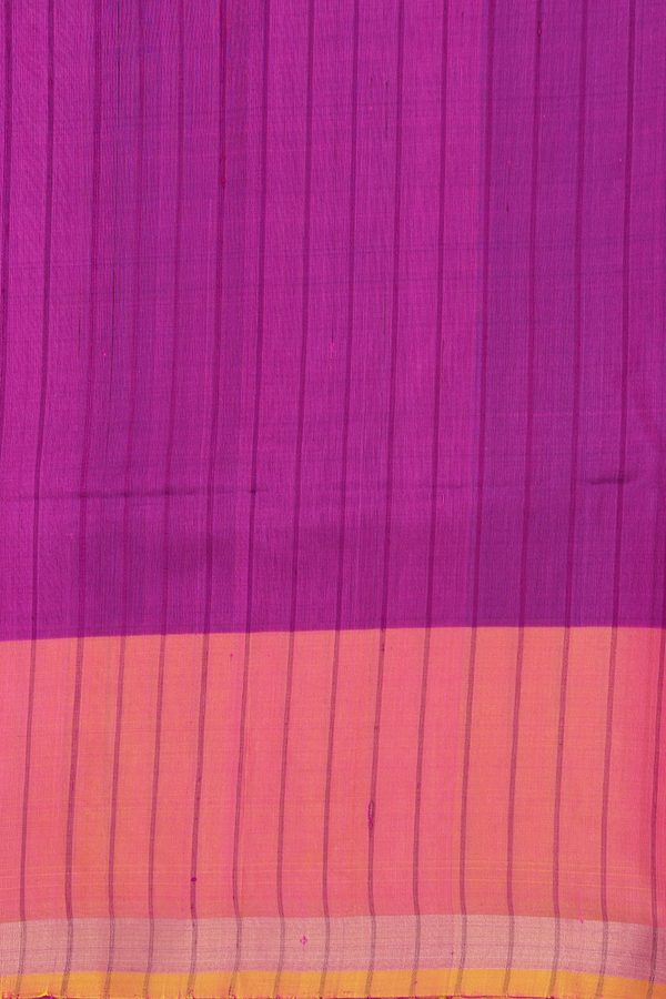Soft Silk Saree In Purple With Self Stripes Design