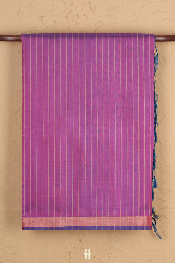 Soft Silk Saree In Purple With Stripes Design