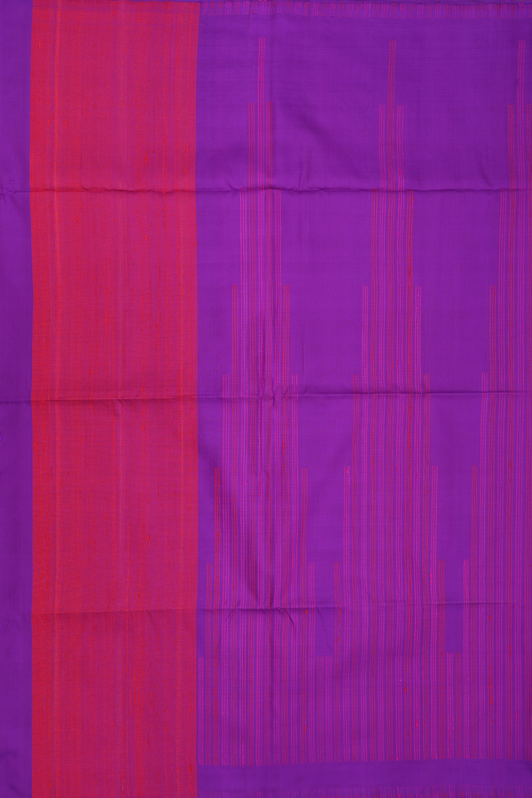 Soft Silk Saree In Purple With Threadwork Design