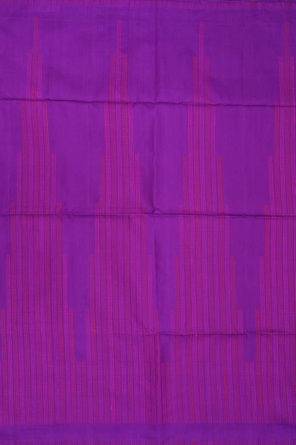 Soft Silk Saree In Purple With Threadwork Design