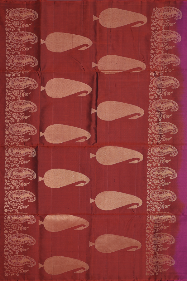 Soft Silk Saree In Purple With Zari Buttas