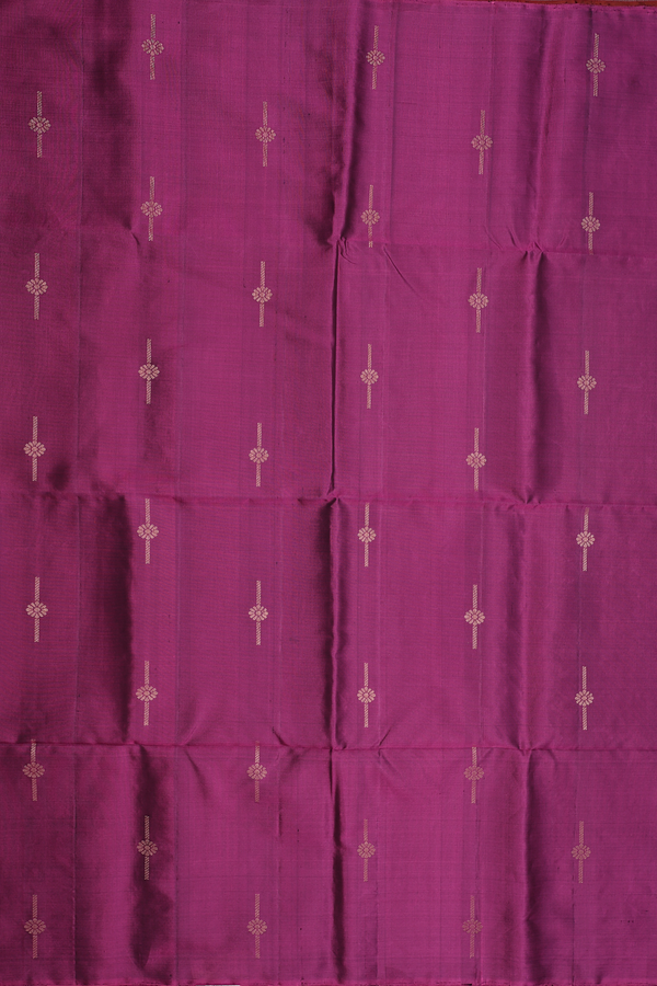 Soft Silk Saree In Purple With Zari Buttas