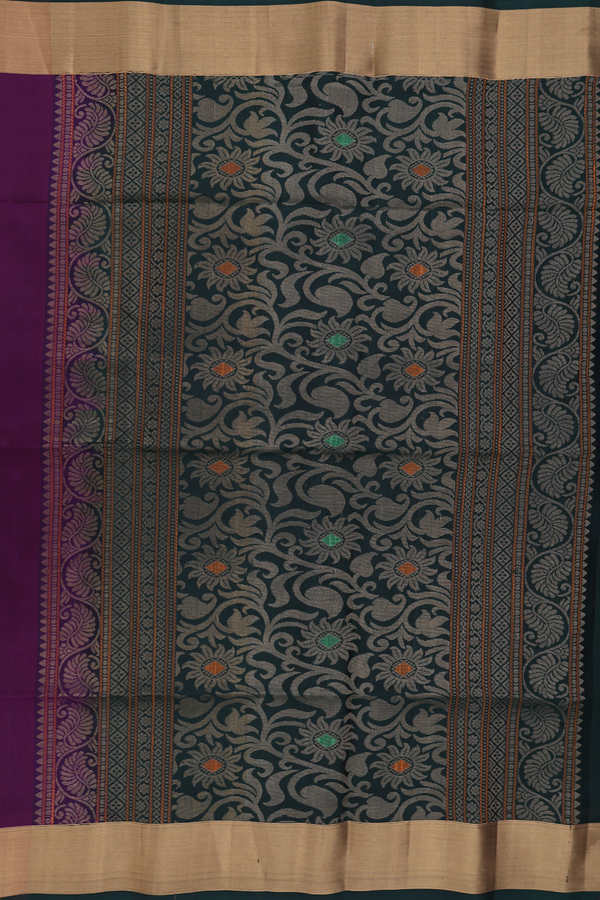 Soft Silk Saree In Purple With Zari Motifs