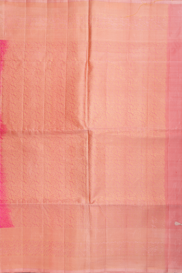 Soft Silk Saree In Rani Pink With Brocade Design