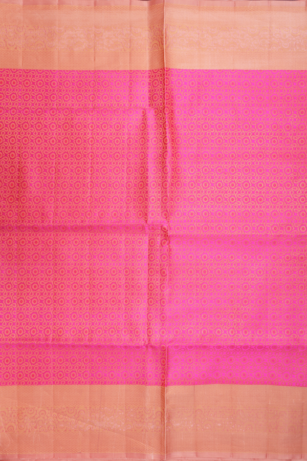 Soft Silk Saree In Rani Pink With Brocade Design