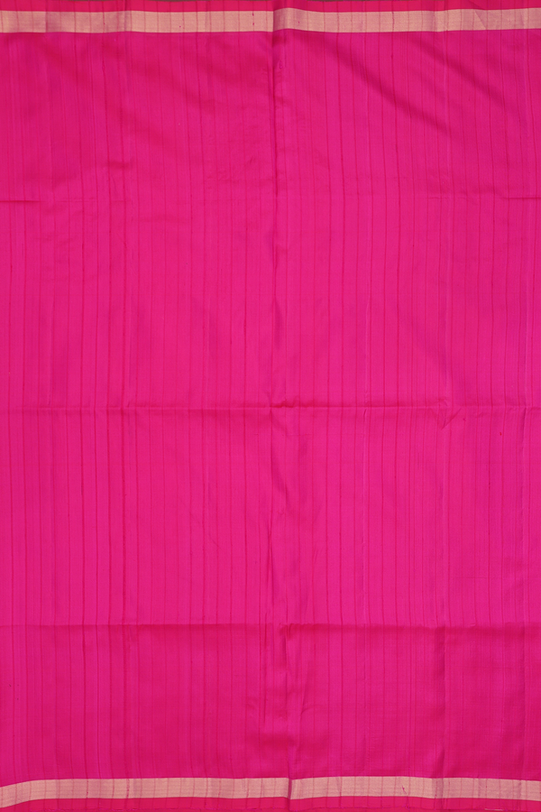 Soft Silk Saree In Rani Pink With Self Stripes Design