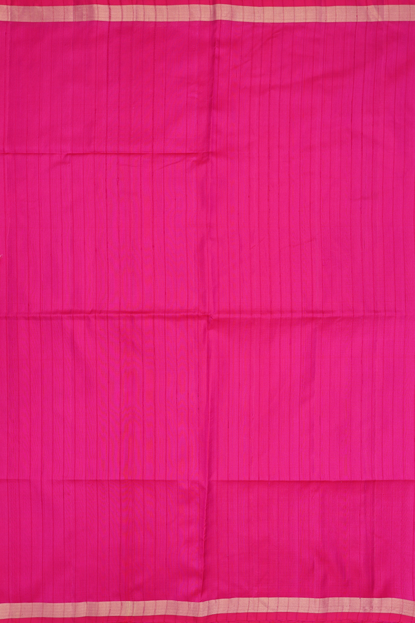 Soft Silk Saree In Rani Pink With Self Stripes Design