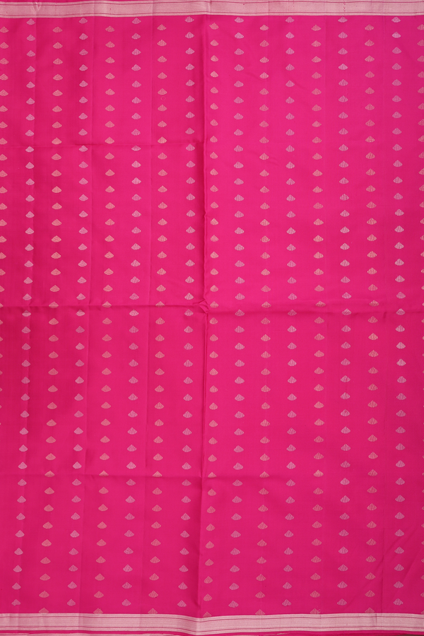 Soft Silk Saree In Rani Pink With Zari Buttas