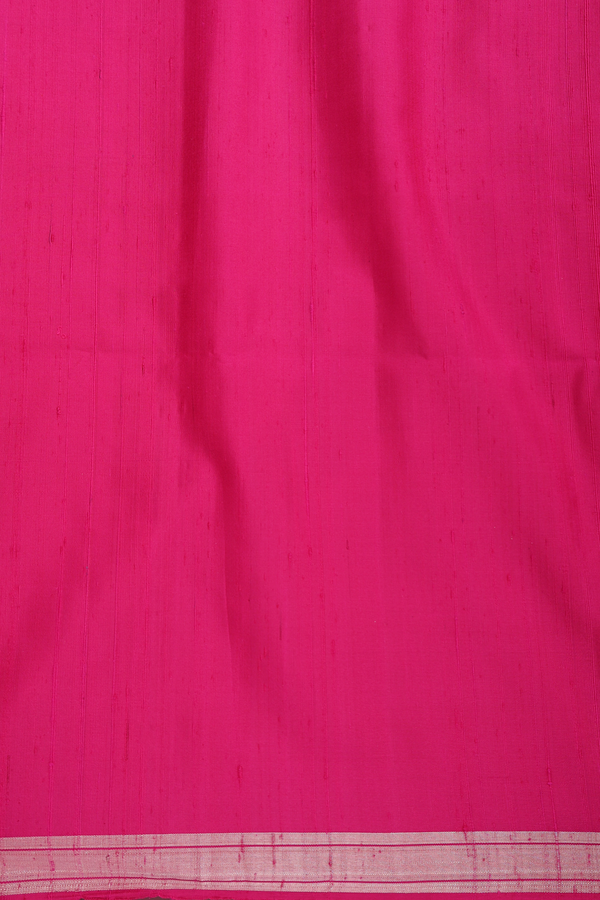 Soft Silk Saree In Rani Pink With Zari Buttas