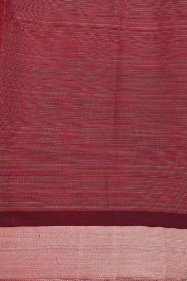 Soft Silk Saree In Red With Stripes Design