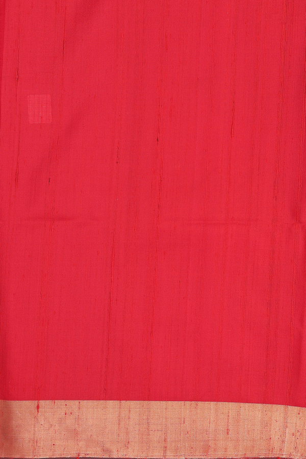 Soft Silk Saree In Red With Zari Buttis