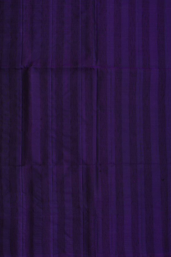 Soft Silk Saree In Regal Purple With Self Stripes Design