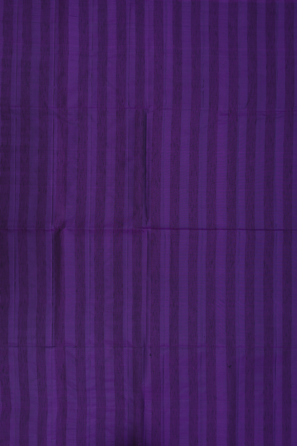 Soft Silk Saree In Regal Purple With Self Stripes Design