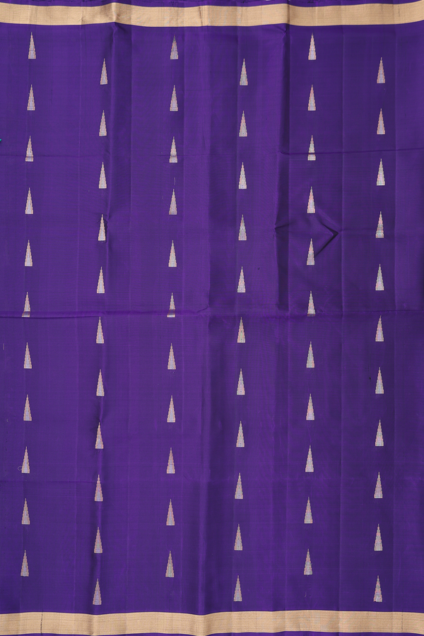 Soft Silk Saree In Royal Blue With Temple Buttas