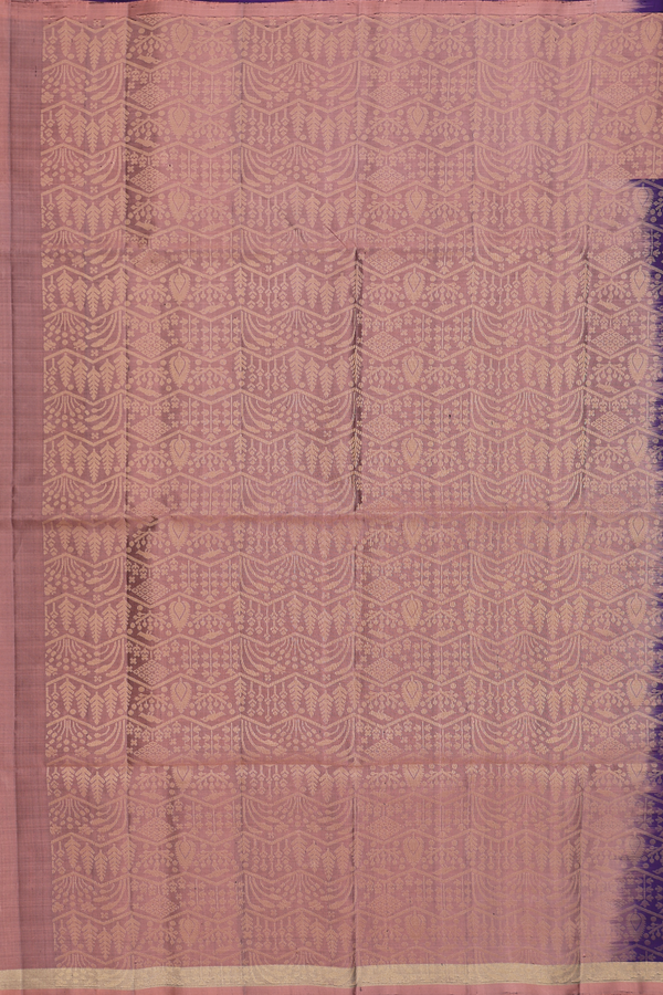 Soft Silk Saree In Regal Purple With Zari Buttas