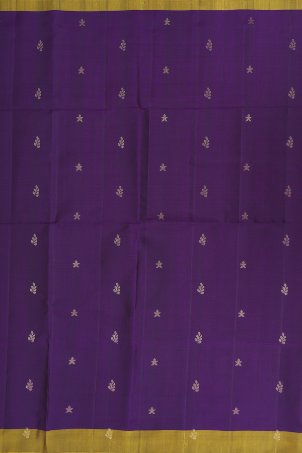 Soft Silk Saree In Regal Purple With Zari Buttis
