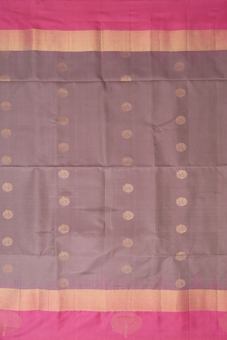 Soft Silk Saree In Rose Brown With Zari Buttas