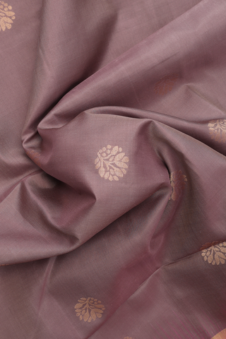 Soft Silk Saree In Rose Brown With Zari Buttas