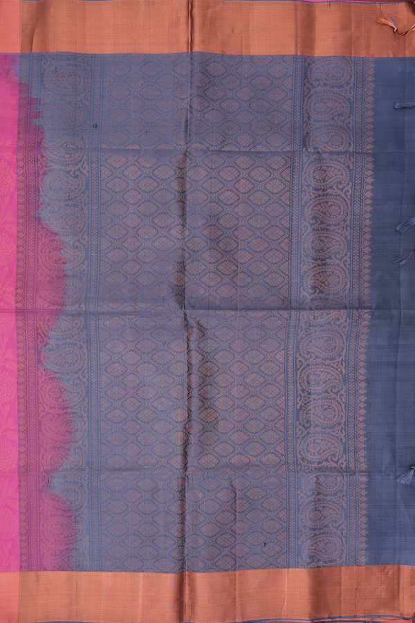 Soft Silk Saree In Rose Pink With Brocade Zari Design