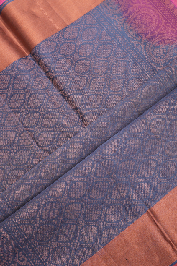 Soft Silk Saree In Rose Pink With Brocade Zari Design