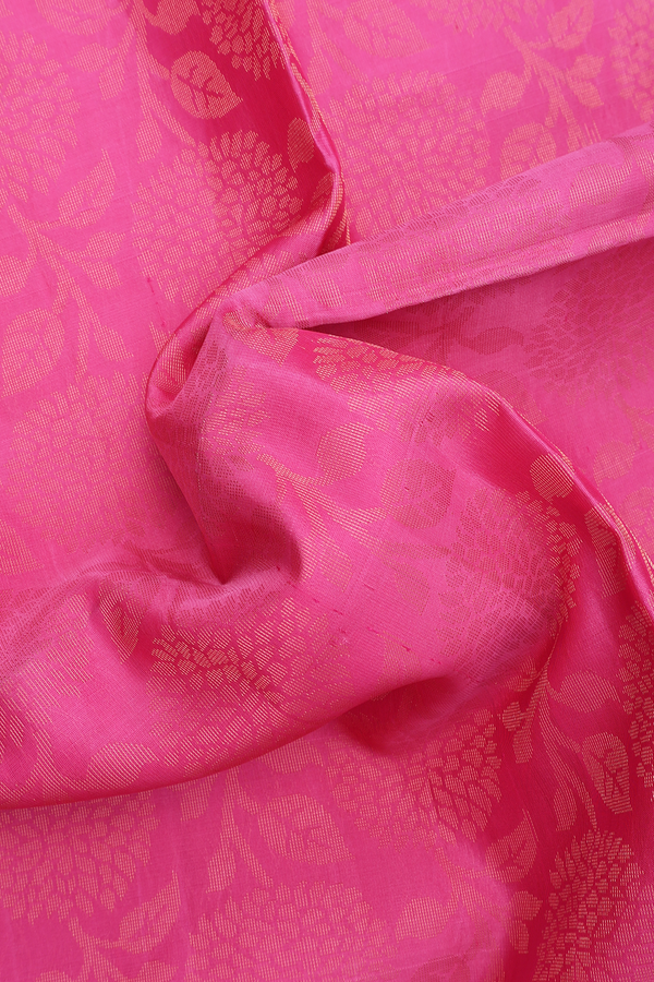 Soft Silk Saree In Rose Pink With Brocade Zari Design