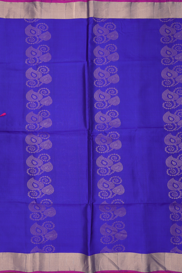 Soft Silk Saree In Royal Blue With Allover Design