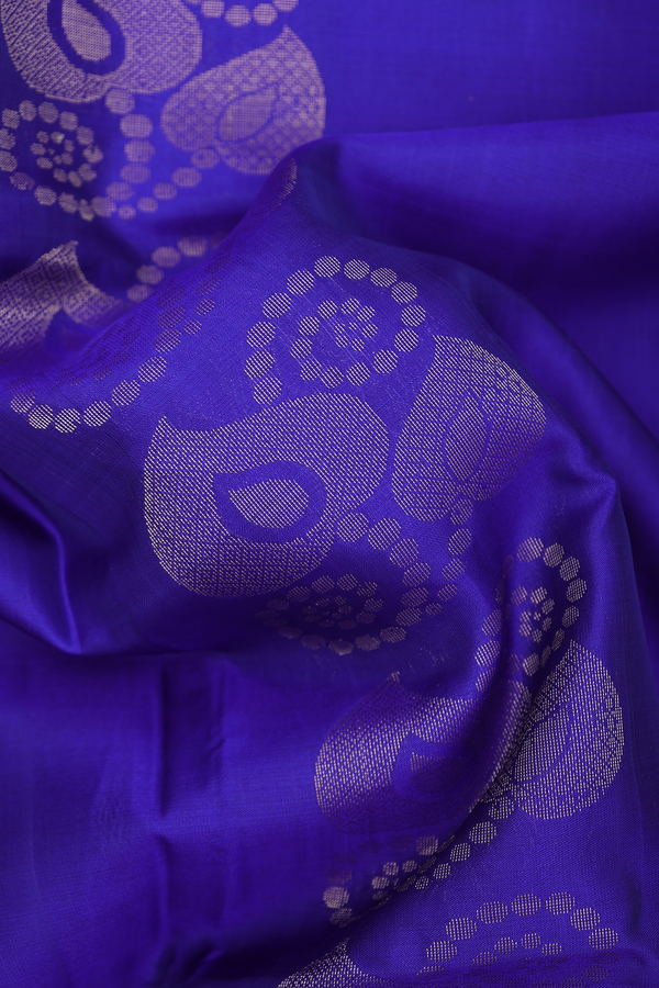 Soft Silk Saree In Royal Blue With Allover Design