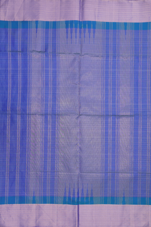 Soft Silk Saree In Royal Blue With Allover Zari Stripe Design