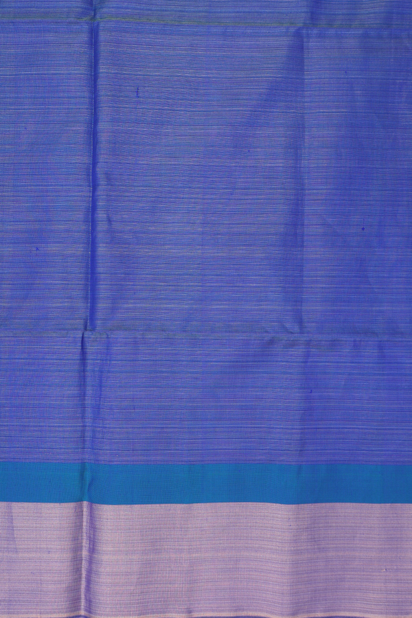 Soft Silk Saree In Royal Blue With Allover Zari Stripe Design