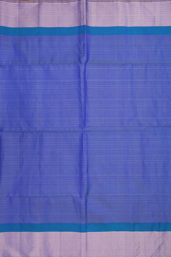 Soft Silk Saree In Royal Blue With Allover Zari Stripe Design