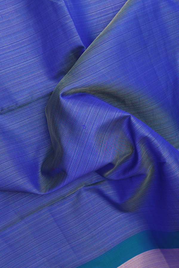 Soft Silk Saree In Royal Blue With Allover Zari Stripe Design