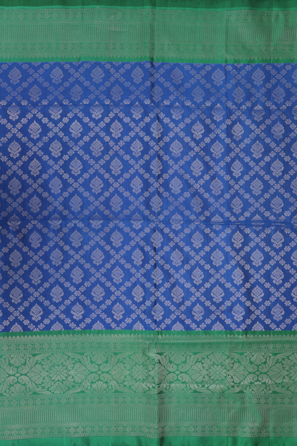 Soft Silk Saree In Royal Blue With Diamond Design