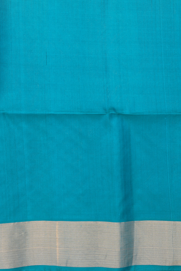 Soft Silk Saree In Royal Blue With Floral Buttas