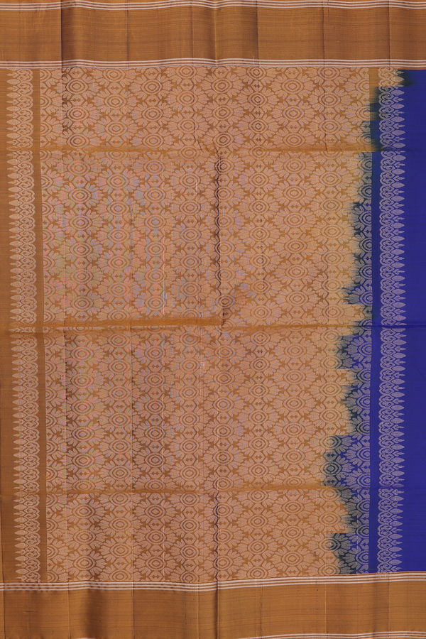 Soft Silk Saree In Royal Blue With Floral Motifs